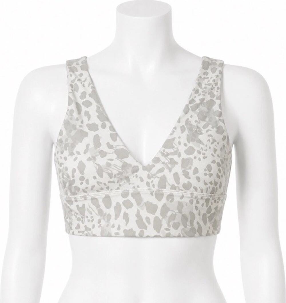 Lululemon Align V-Neck Bra Light Support A/B Cup Women's 6 Cheetah Camo